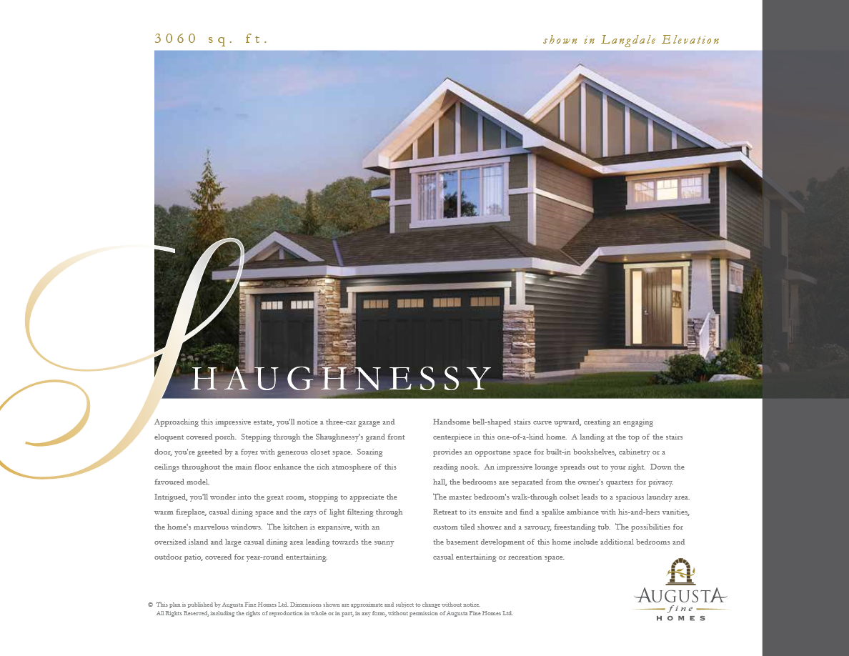 Shaughnessy floor plan at Langdale in Edmonton, AB