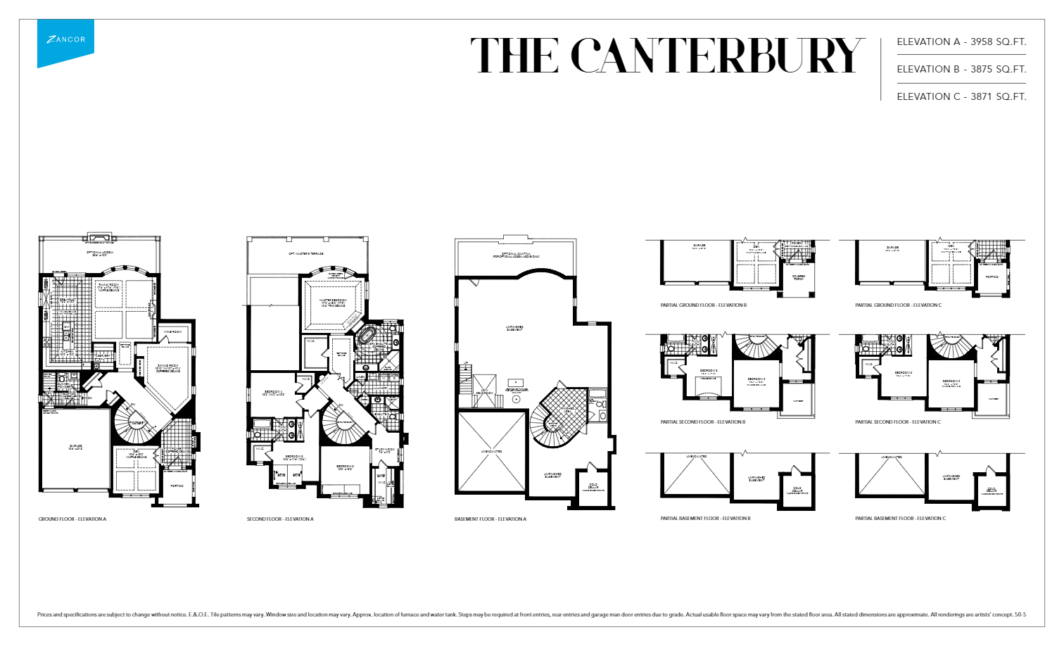 Canterbury floor plan at The Castles of King City in Vaughan, ON