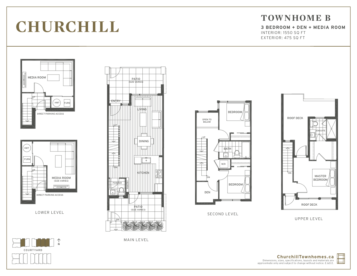 Residence B Plan at Churchill Townhomes in Vancouver, BC