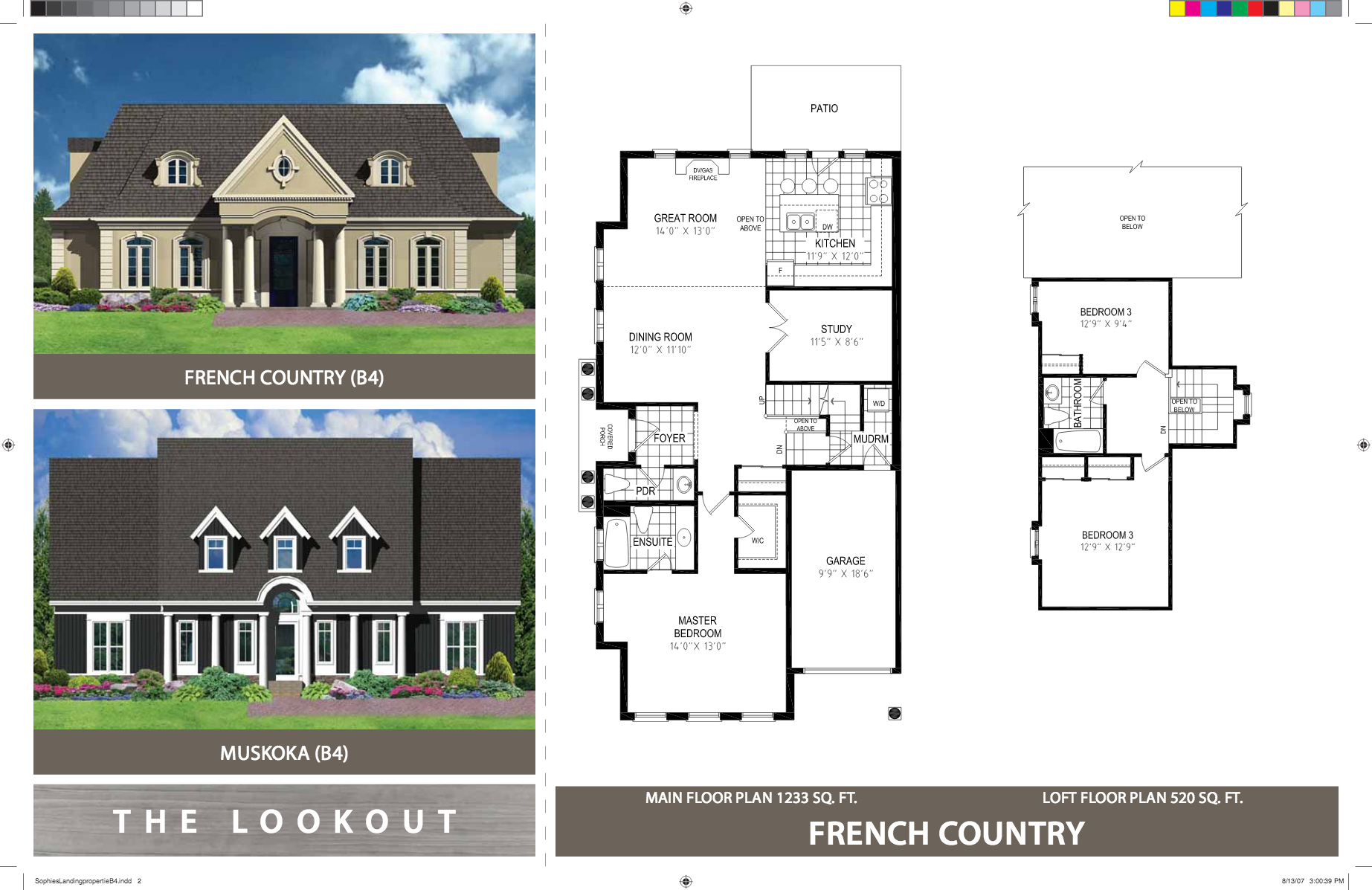 Sophie's Landing Lakeside Club Phase 3 The Lookout Floor Plans and