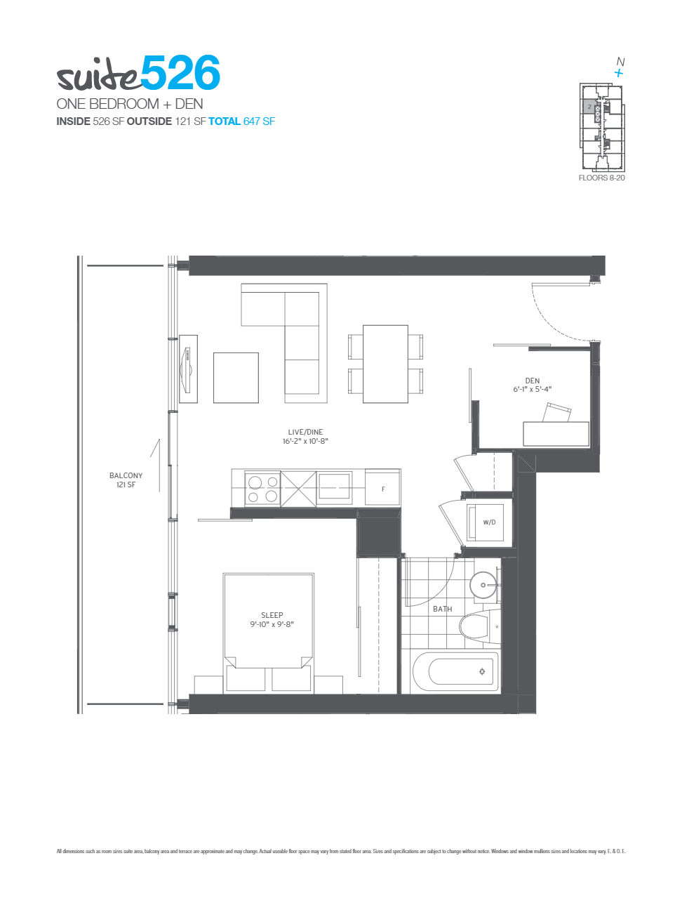 526 floor plan at 150 Redpath Condos in Toronto, ON