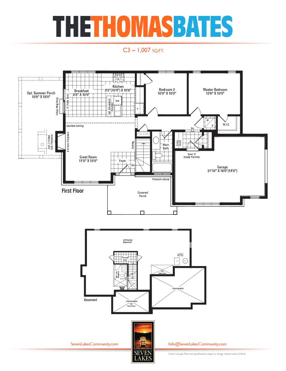 Seven Lakes Community Thomas Bates 36 Founders Court Floor Plans