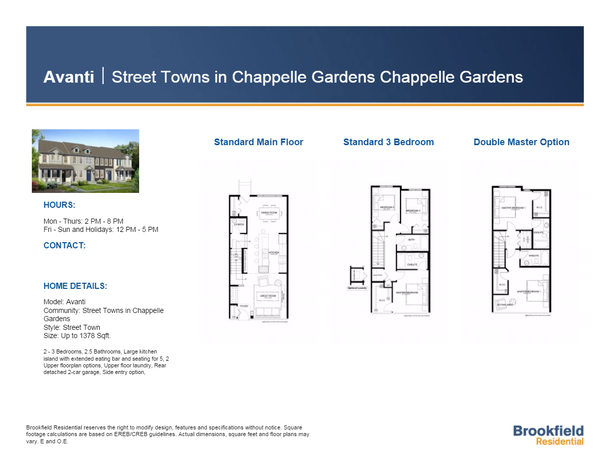 Townhouses in Chappelle Gardens - Avanti Floor Plan, Edmonton AB | Livabl