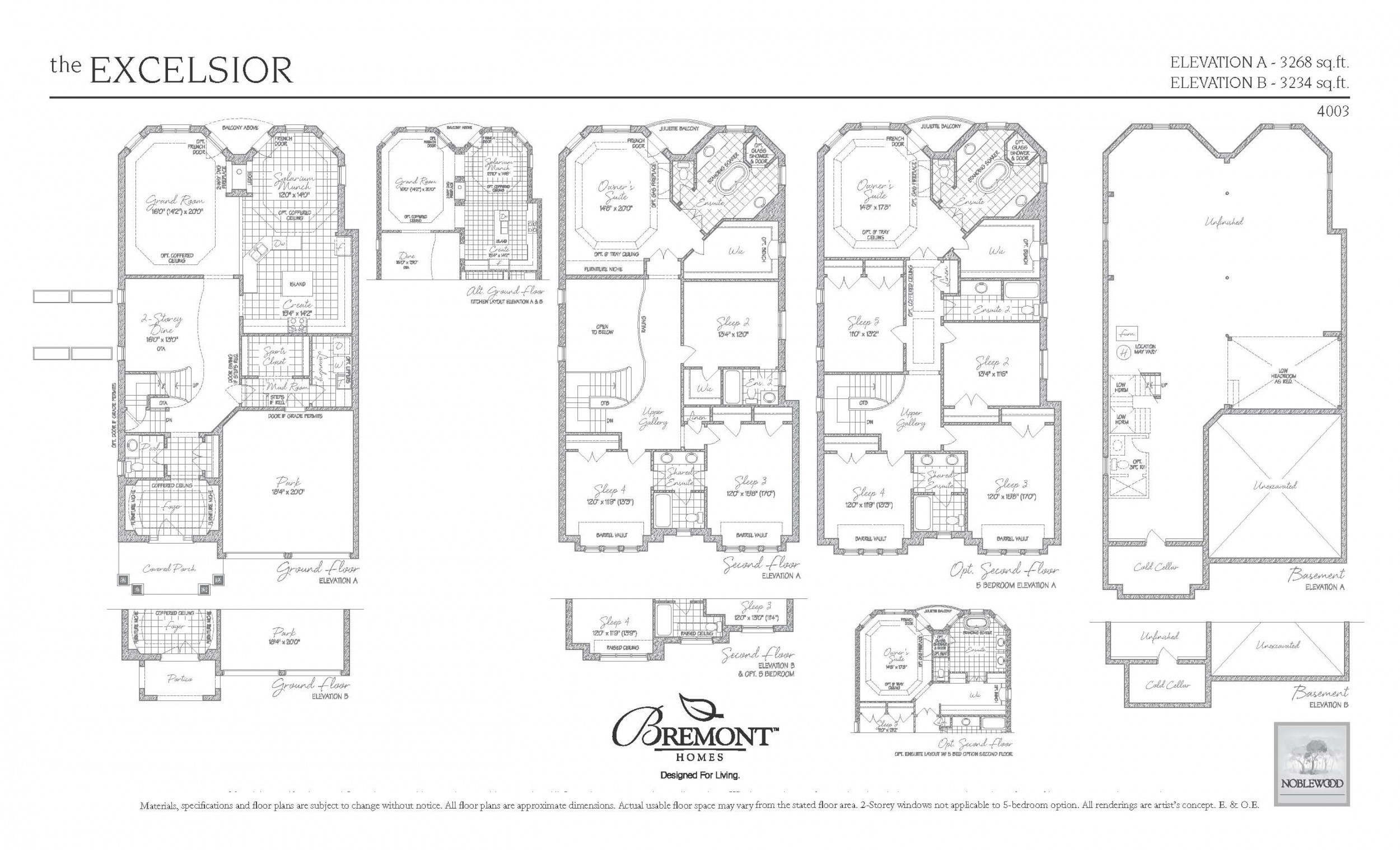 Noblewood The Excelsior A Floor Plans and Pricing