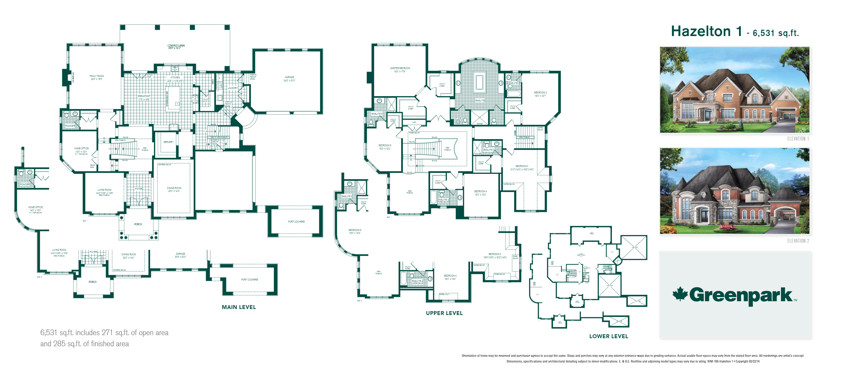 Hazelton 1 floor plan at Vales of the Humber in Brampton, ON