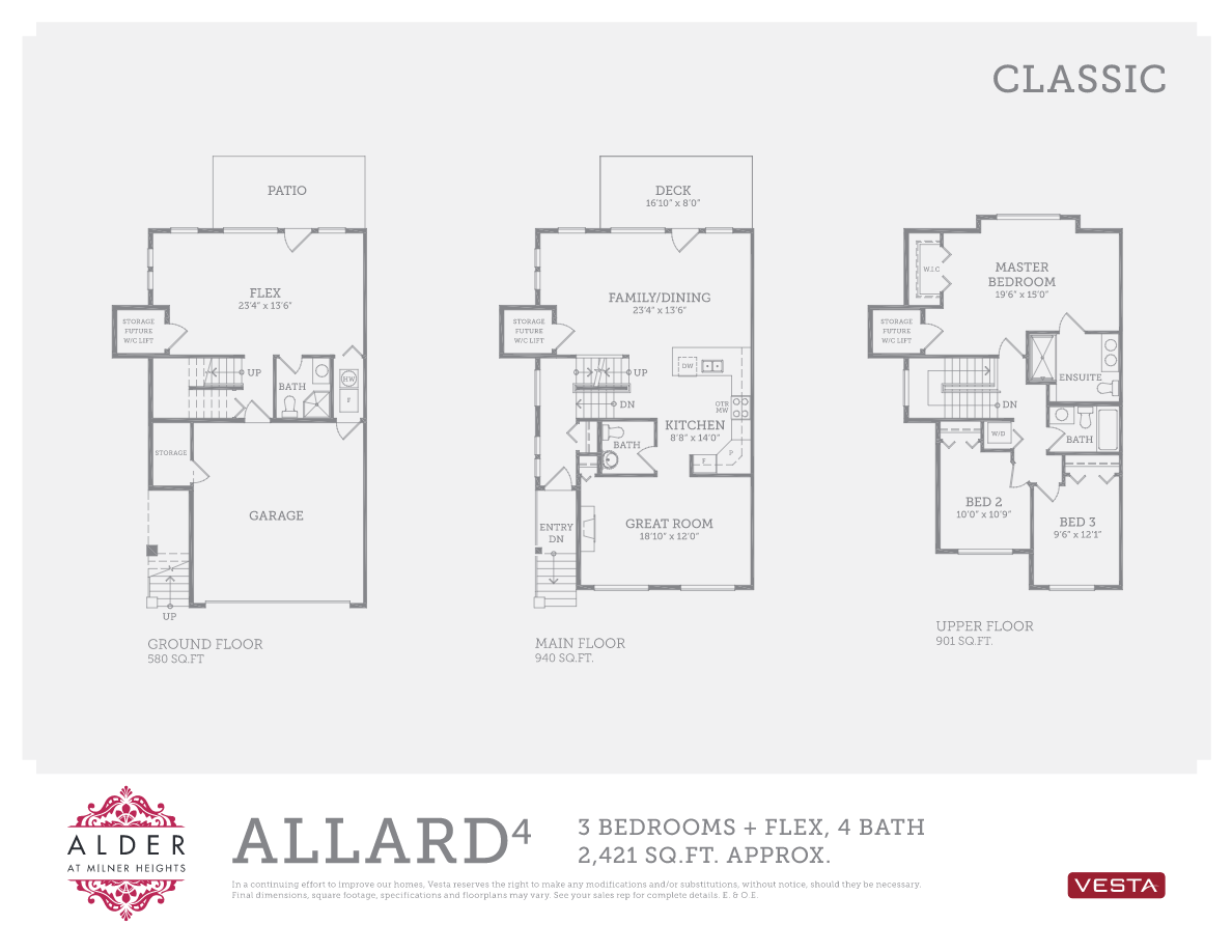 Alder at Milner Heights Allard 4 Floor Plan, Langley Township BC Livabl