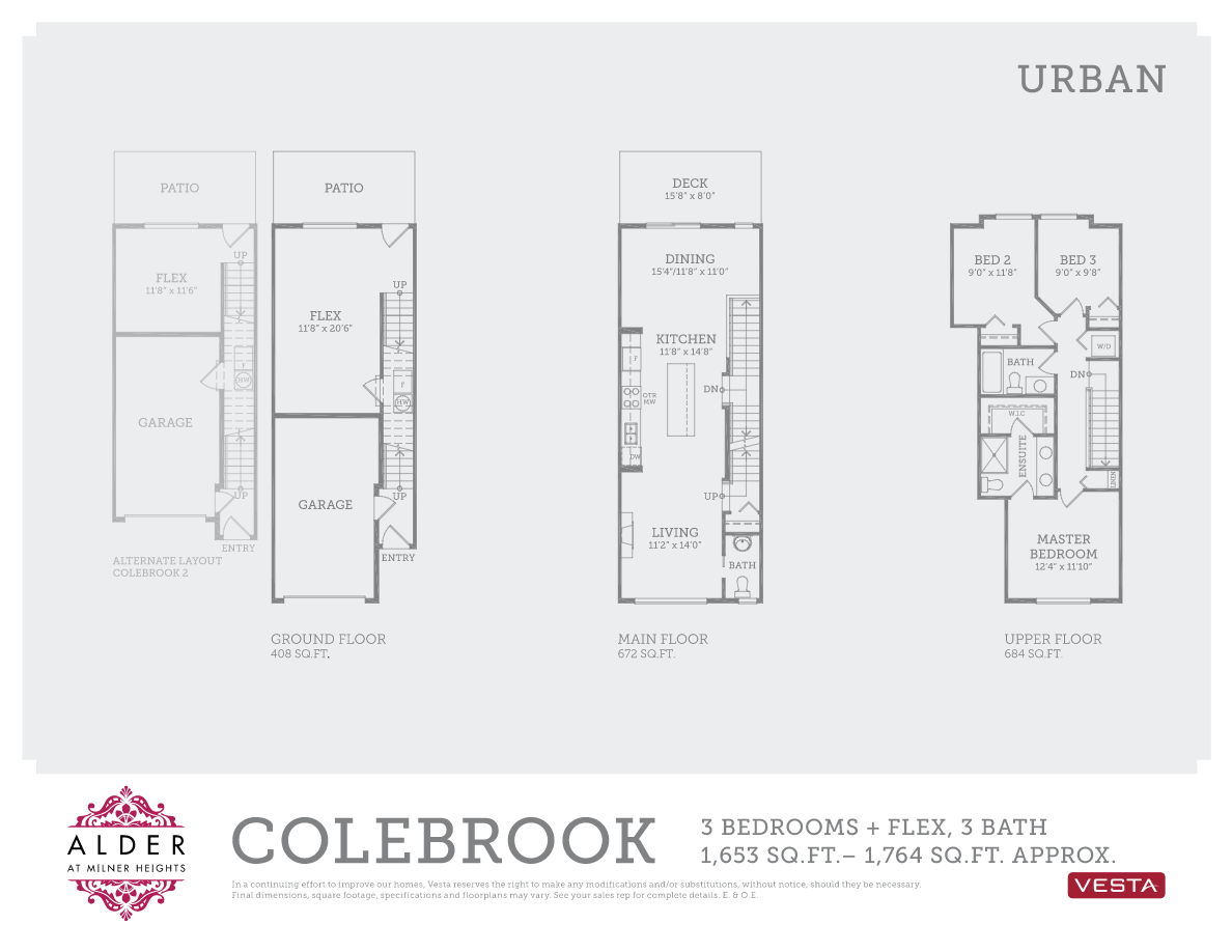 Alder at Milner Heights Colebrook 2 Floor Plan, Langley Township BC