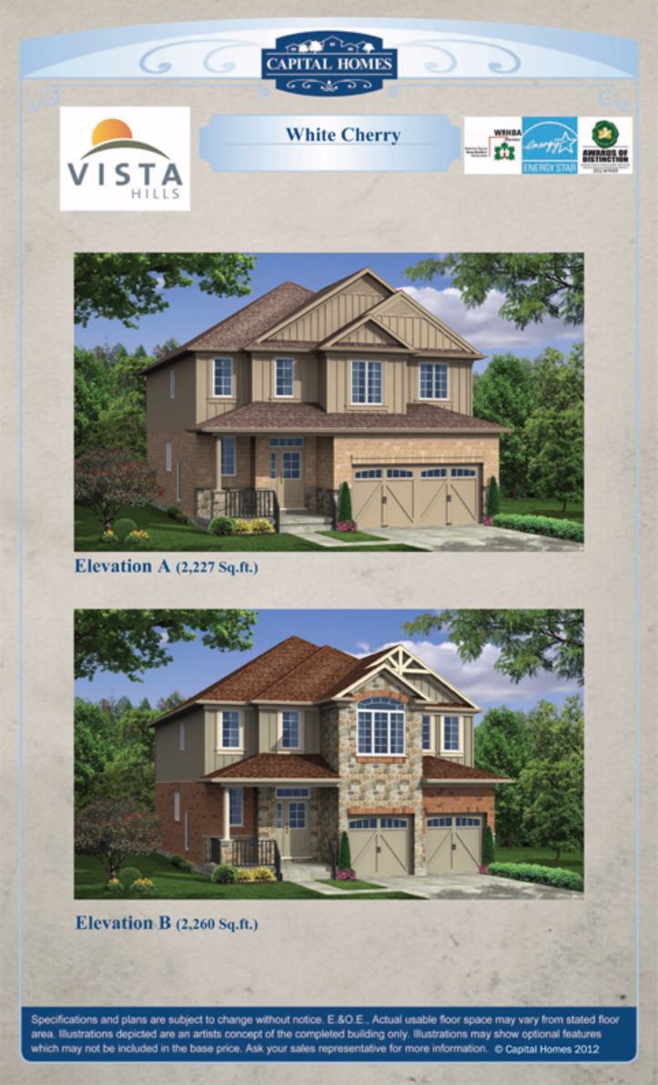 White Cherry floor plan at Vista Hills in Waterloo, ON