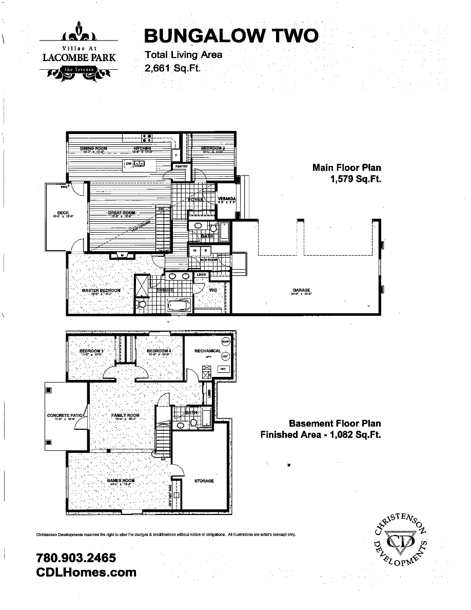 Villas at Park Bungalow Two Floor Plan, St. Albert AB Livabl