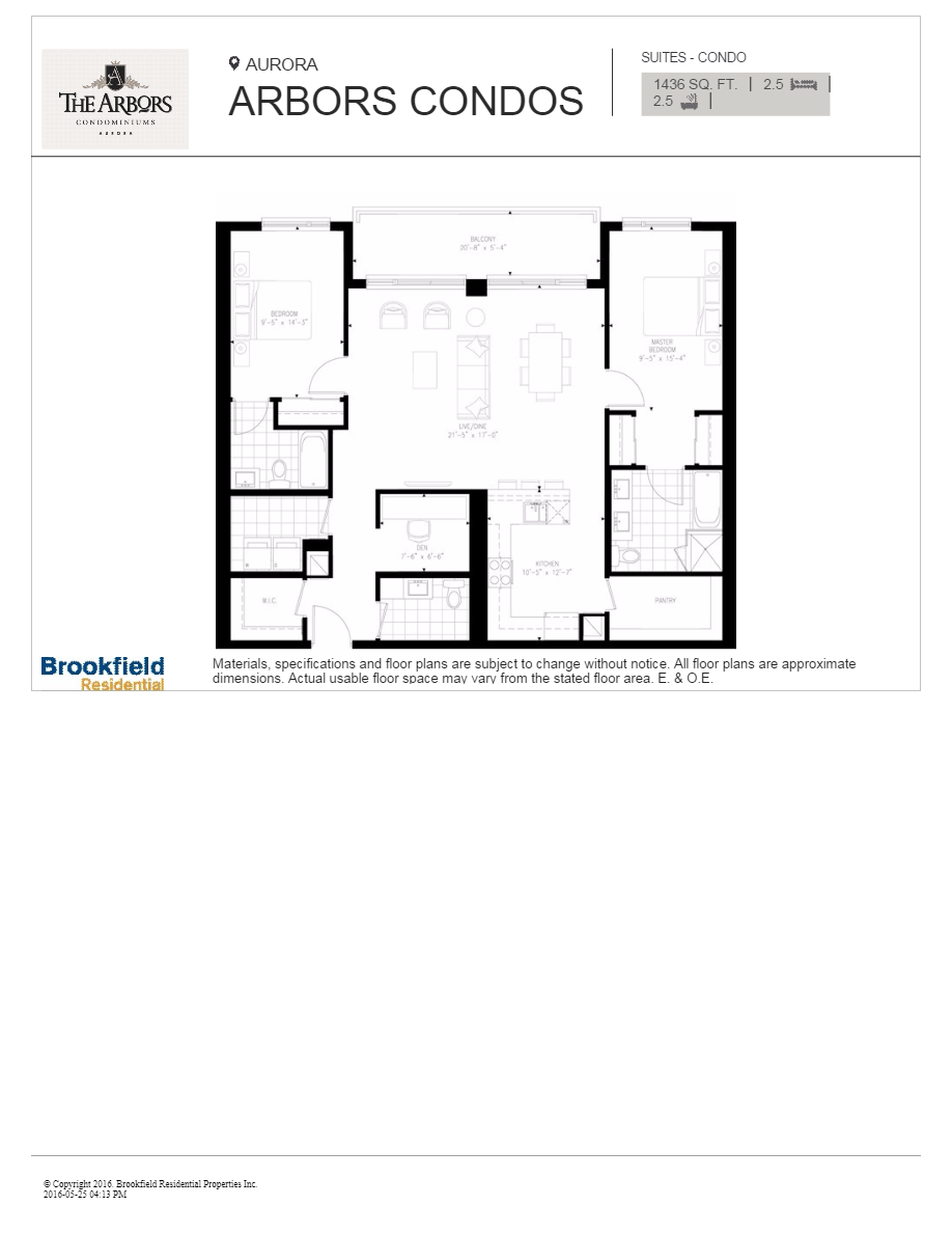 Arbors Condos Model 2D5 Floor Plans and Pricing