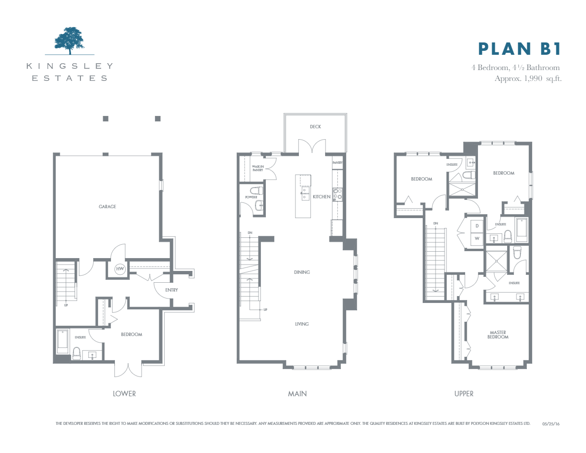 Kingsley Estates B1 Floor Plans and Pricing