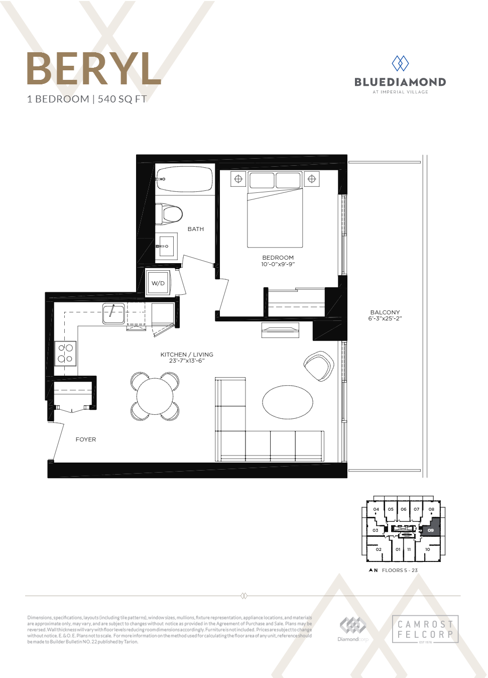 Blue Diamond at Imperial Village Beryl Floor Plan, Toronto ON Livabl