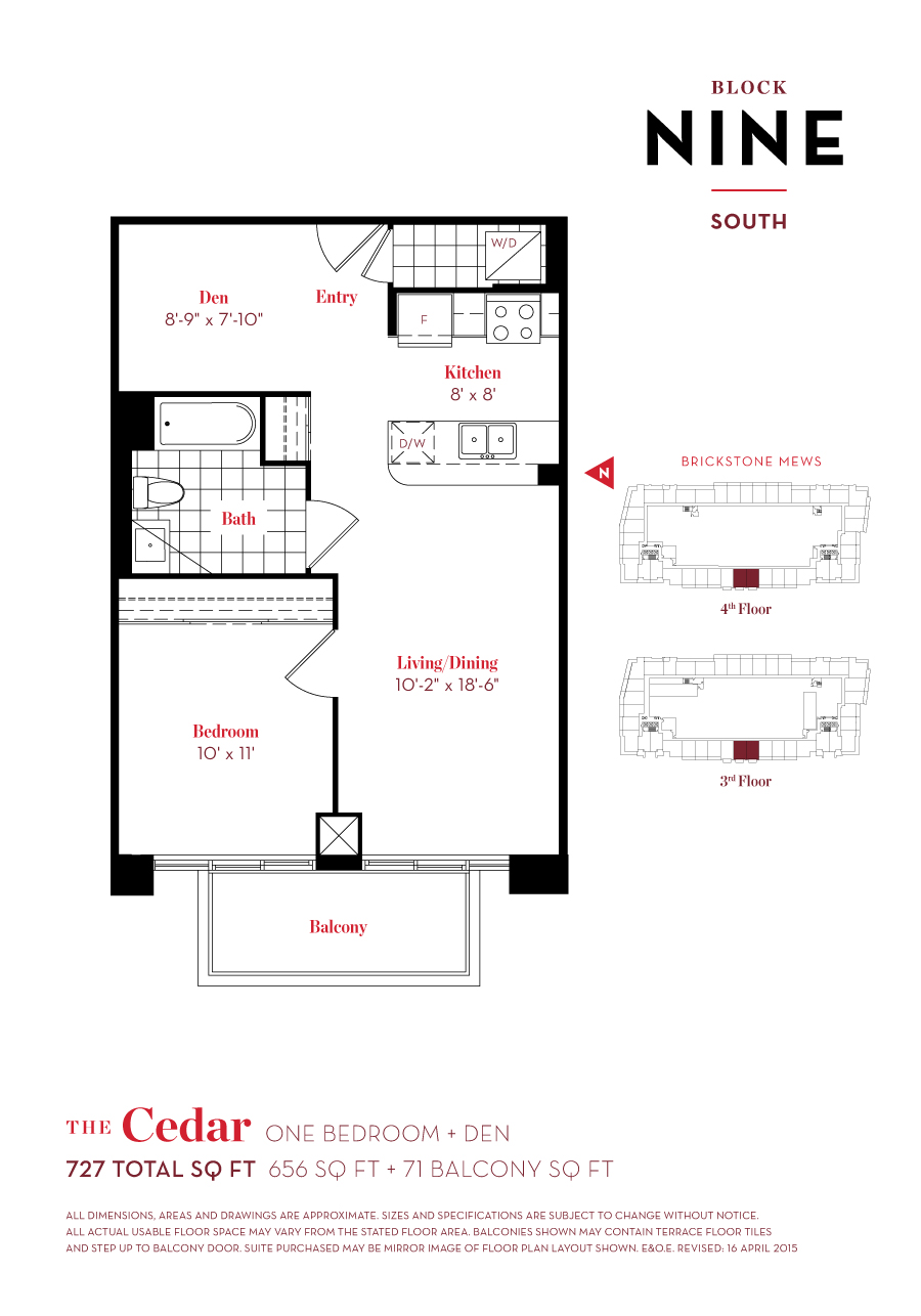 Cedar floor plan at Block Nine
