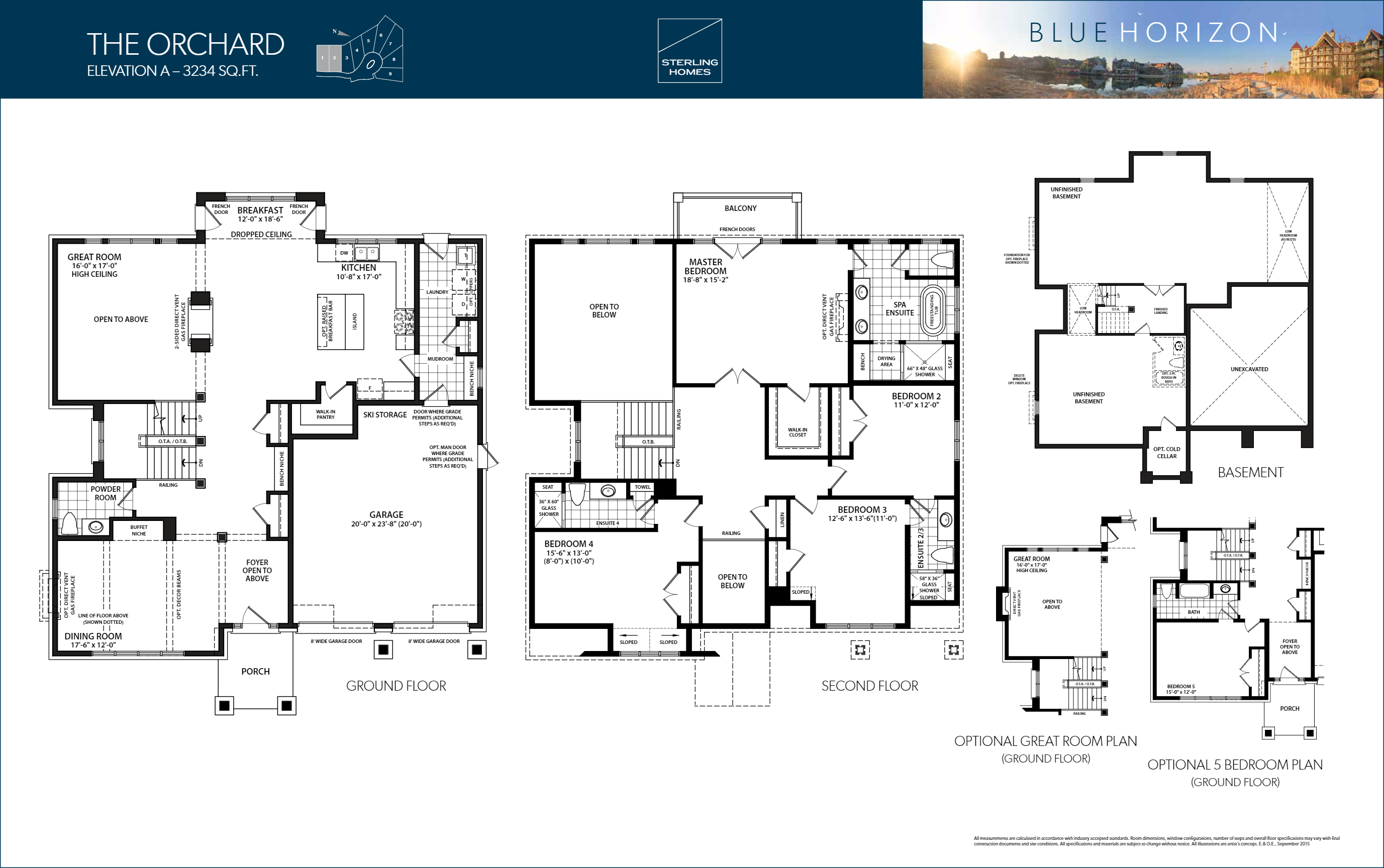Blue Horizon Luxury Homes The Orchard A Floor Plan, The Blue
