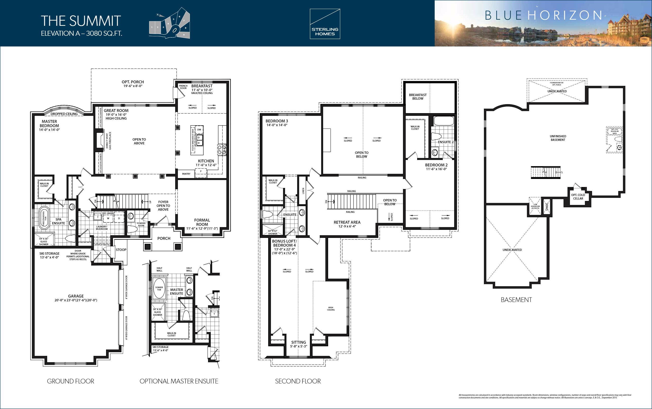 Blue Horizon Luxury Homes The Summit A Floor Plans and Pricing