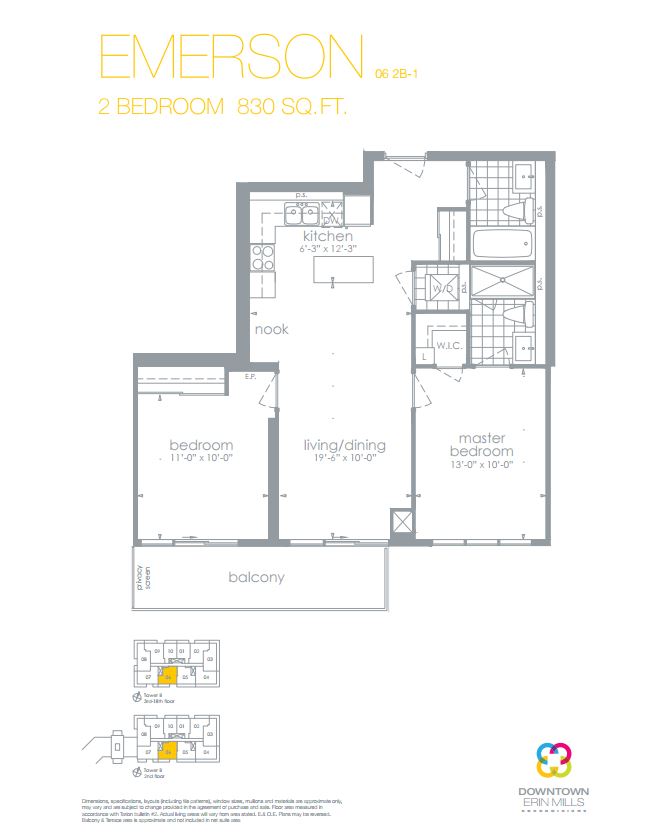 Downtown Erin Mills Condominiums Emerson Floor Plans and Pricing