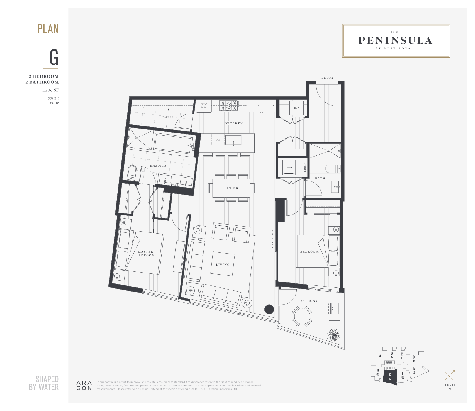 G floor plan at The Peninsula in New Westminster, BC