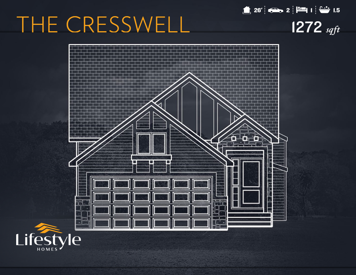 The Cresswell floor plan at Drake Landing in Okotoks, AB