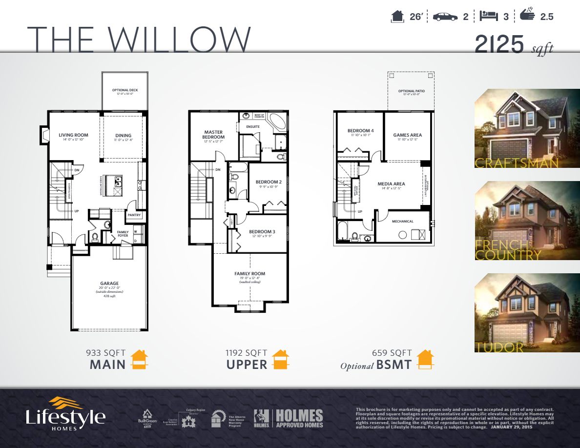Drake Landing The Willow Floor Plans and Pricing