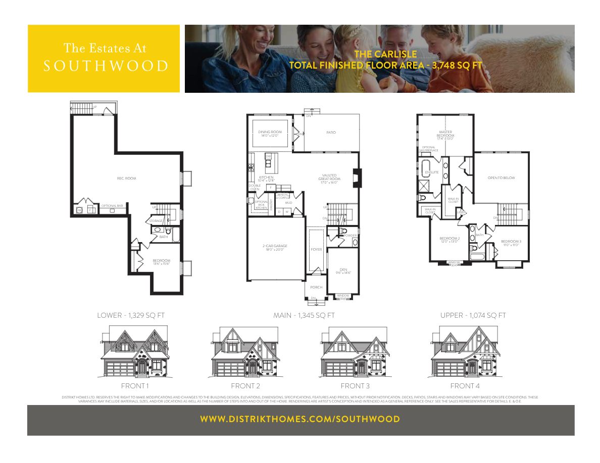 The Estates at Southwood The Carlisle Floor Plan, Surrey BC Livabl
