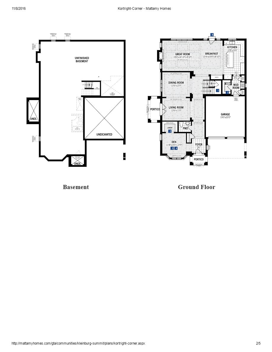 Kleinburg Summit Kortright I Corner Floor Plan, Vaughan ON Livabl