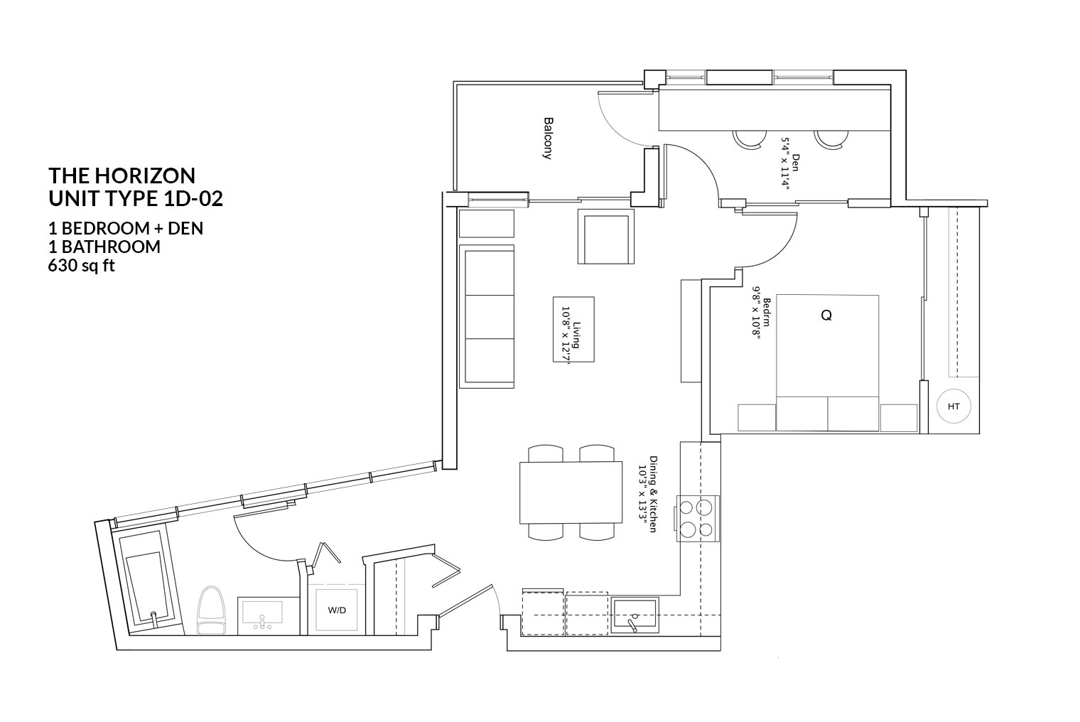 The Horizon at The Railyards 1D02 Floor Plan, Victoria BC Livabl