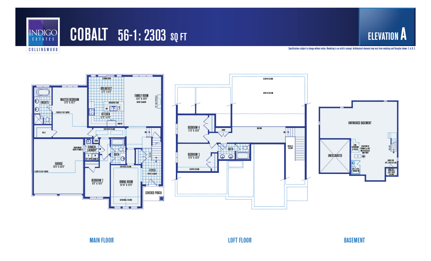 Indigo Estates Collingwood Cobalt Floor Plans and Pricing