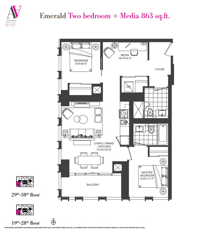 Artists' Alley Phase 1 - Emerald Floor Plan, Toronto ON | Livabl