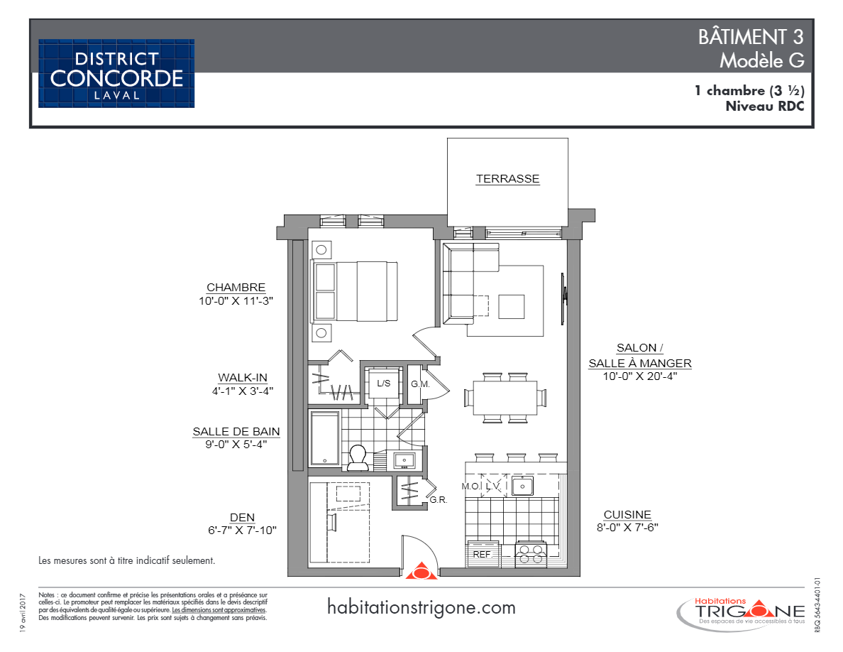 District Concorde G Floor Plan, Laval QC Livabl