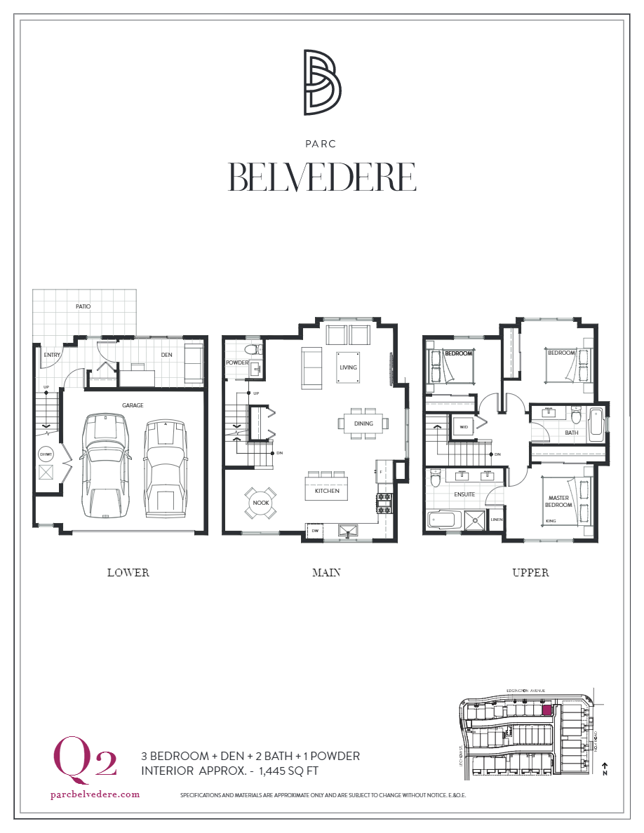 Parc Belvedere Q2 Floor Plans and Pricing