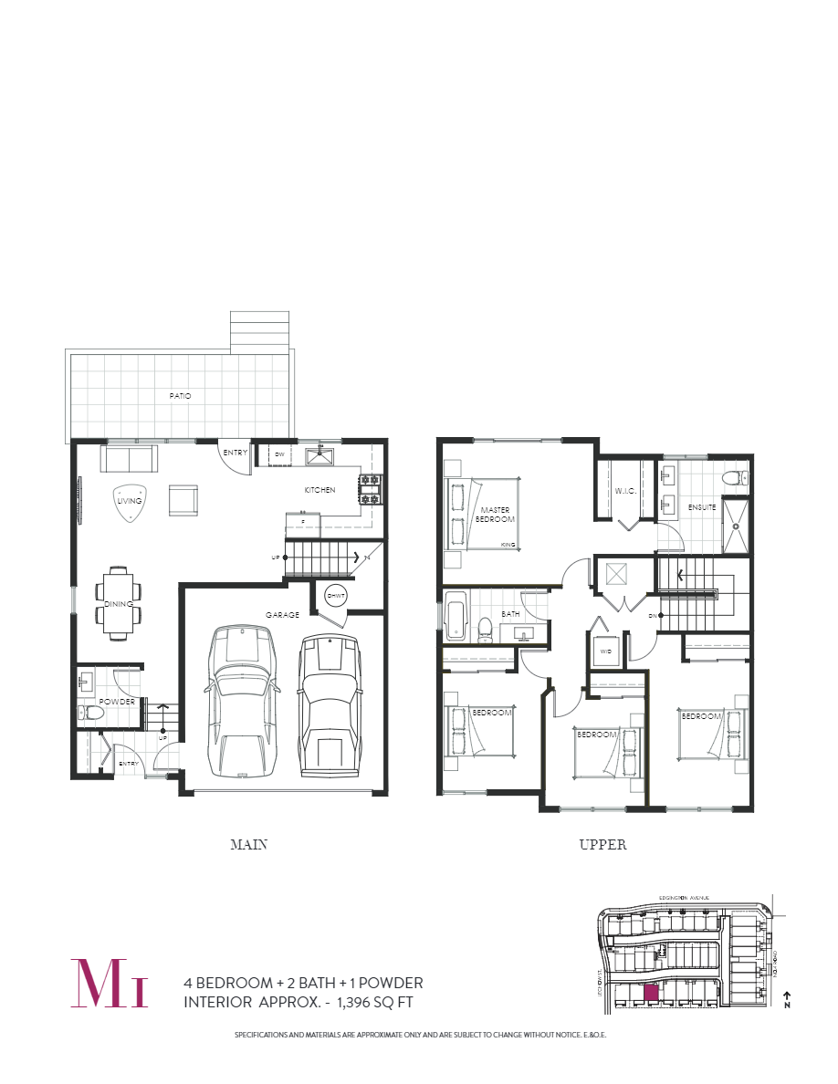 M1 floor plan at Parc Belvedere in Richmond, BC