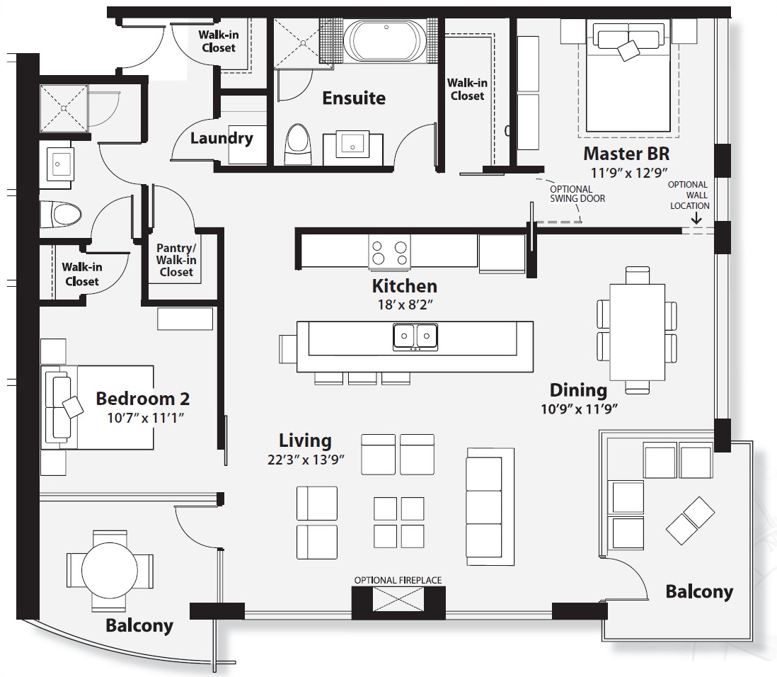Radiance floor plan at Dover Wharf in Port Dover, ON