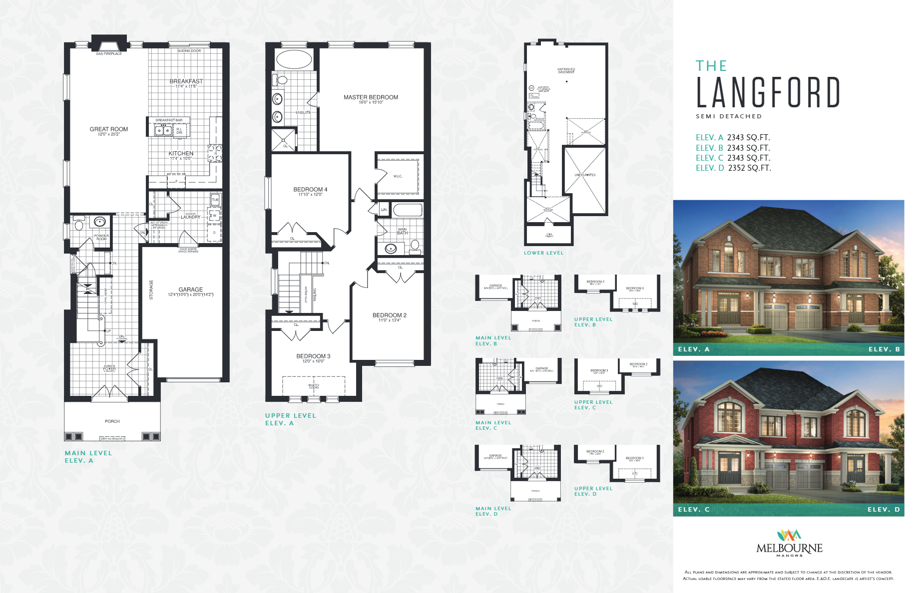 Melbourne Manors Langford Floor Plan, Bradford West Gwillimbury ON