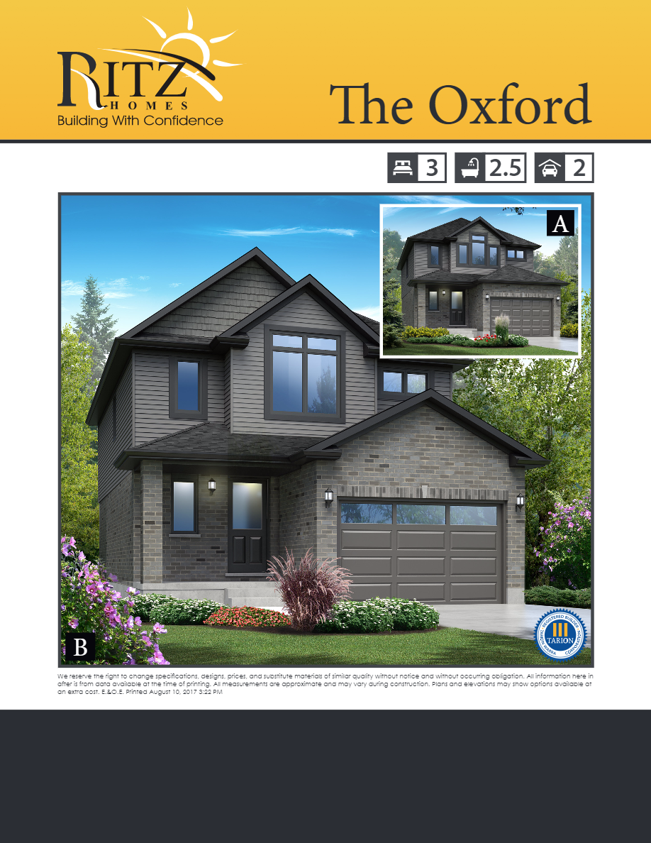 Summerside Homes The Oxford Floor Plan, London ON Livabl