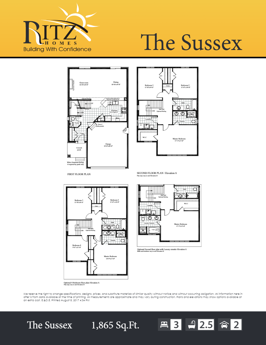 Summerside Homes The Sussex Floor Plan, London ON Livabl