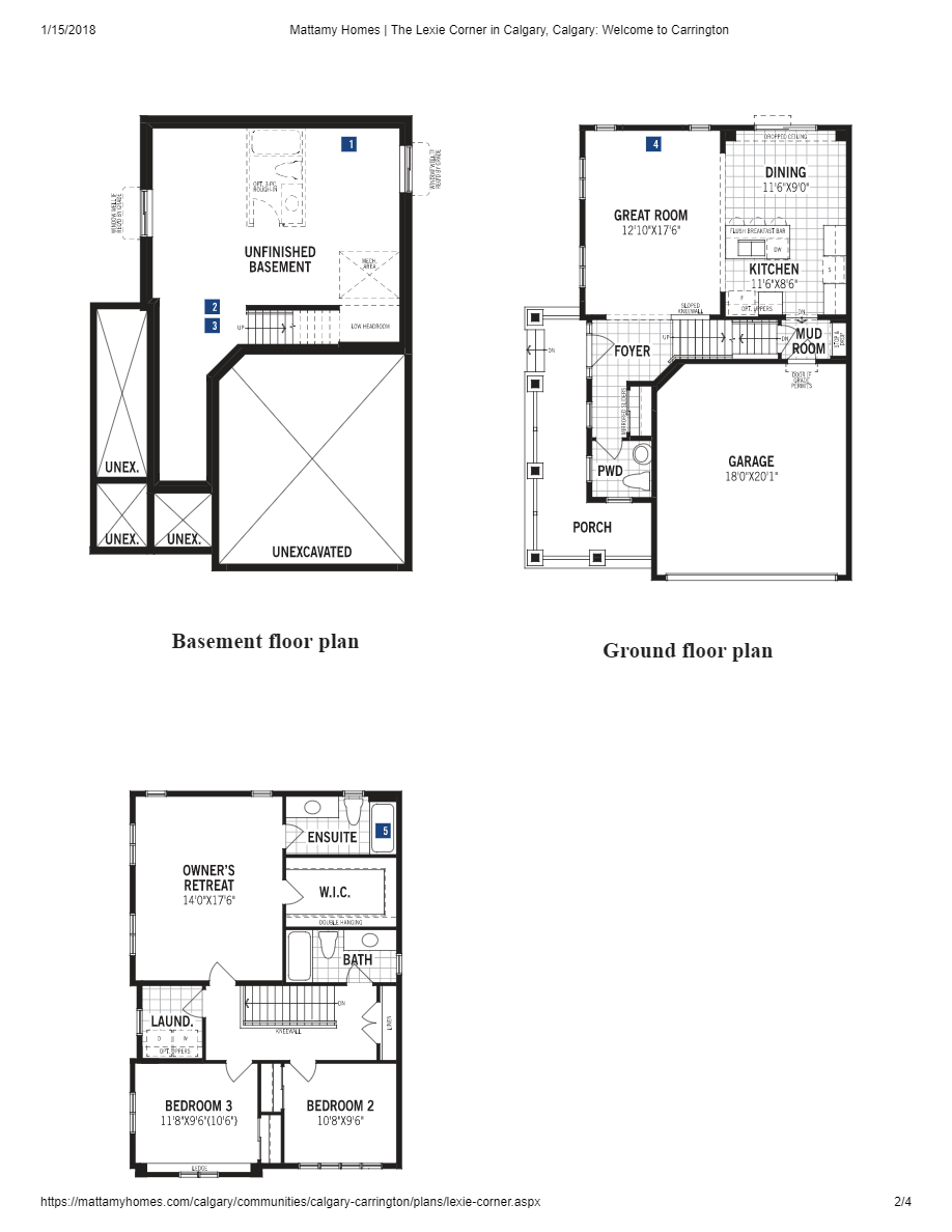 Carrington by Mattamy Homes Lexie Corner Floor Plans and Pricing