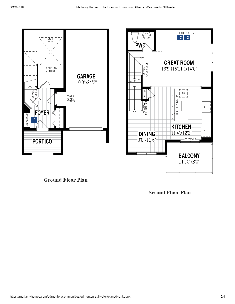 Stillwater by Mattamy Homes Brant End Floor Plan, Edmonton AB Livabl