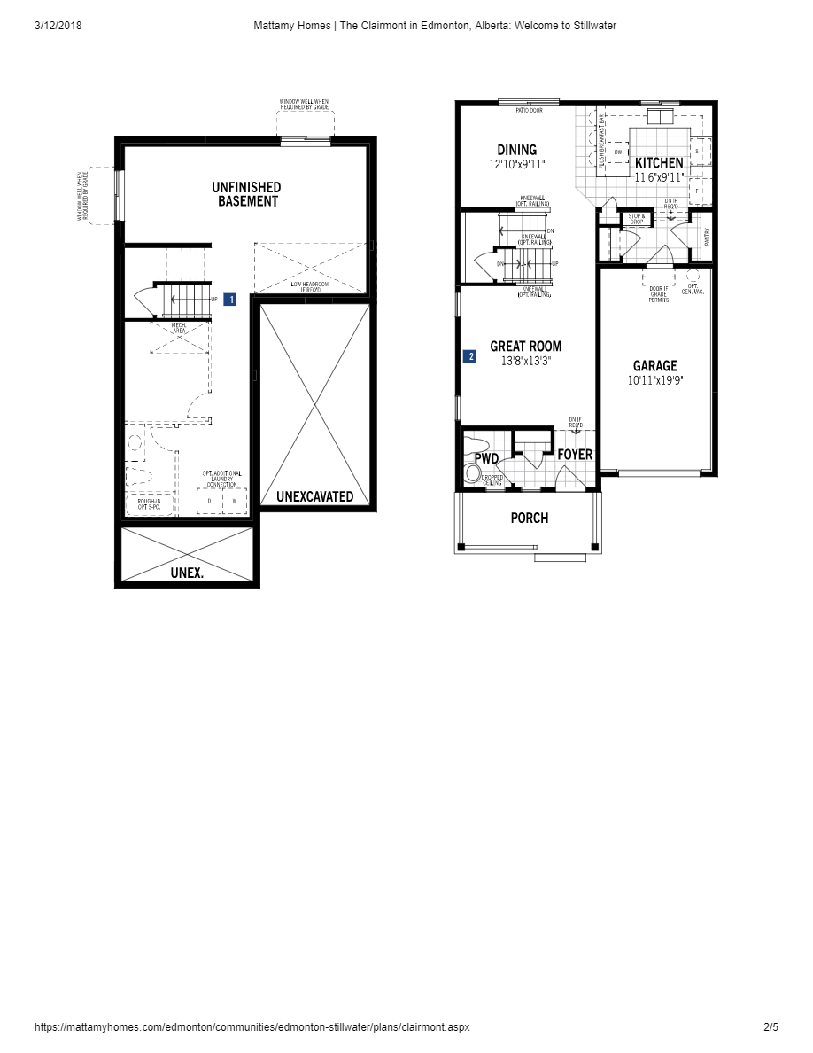 Stillwater by Mattamy Homes Clairmont Floor Plans and Pricing
