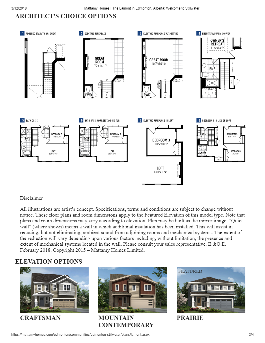 Stillwater by Mattamy Homes Lamont Floor Plans and Pricing