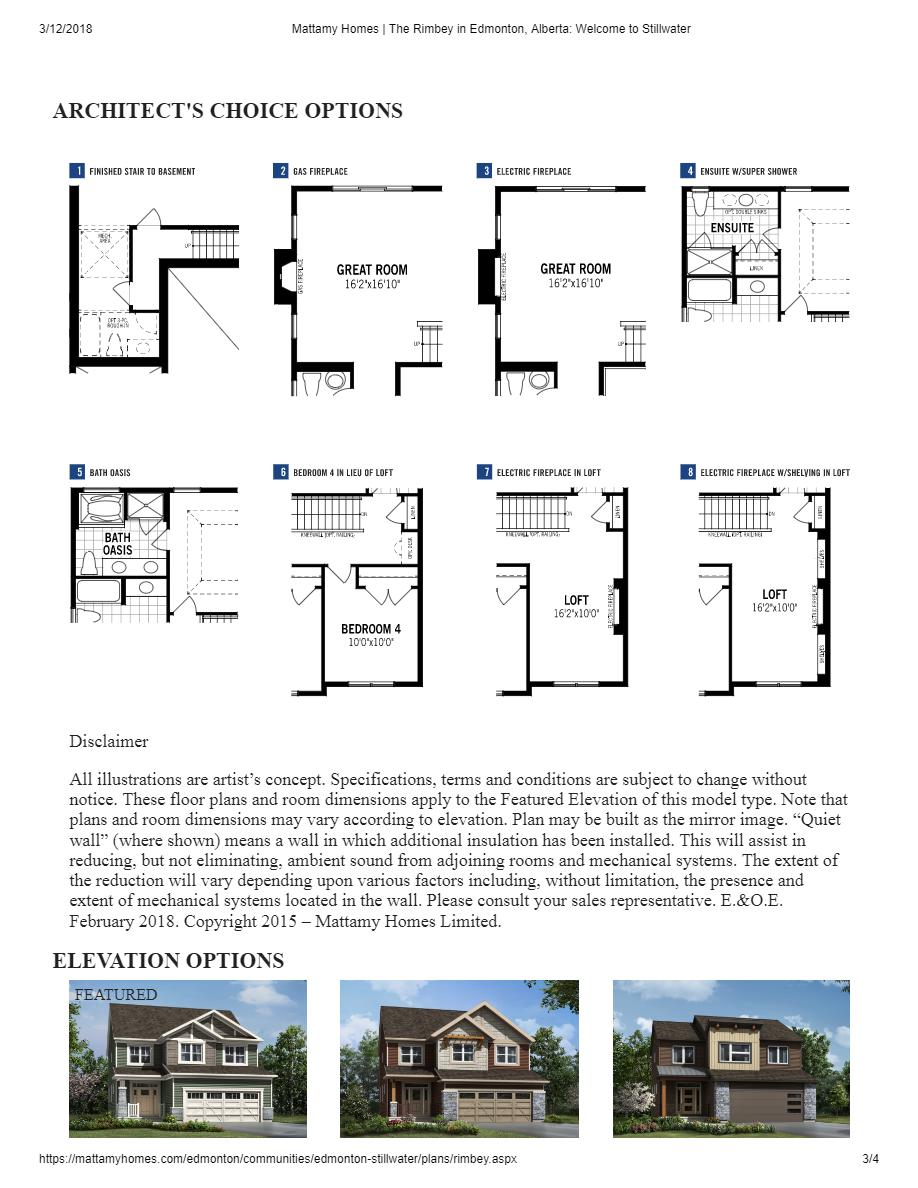 Stillwater by Mattamy Homes Windfall Corner Floor Plan, Edmonton AB