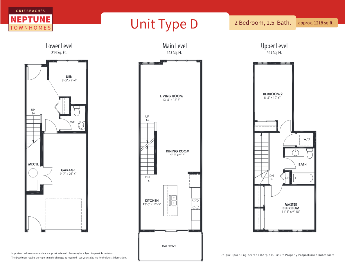 Neptune Townhomes | D | Floor Plans and Pricing