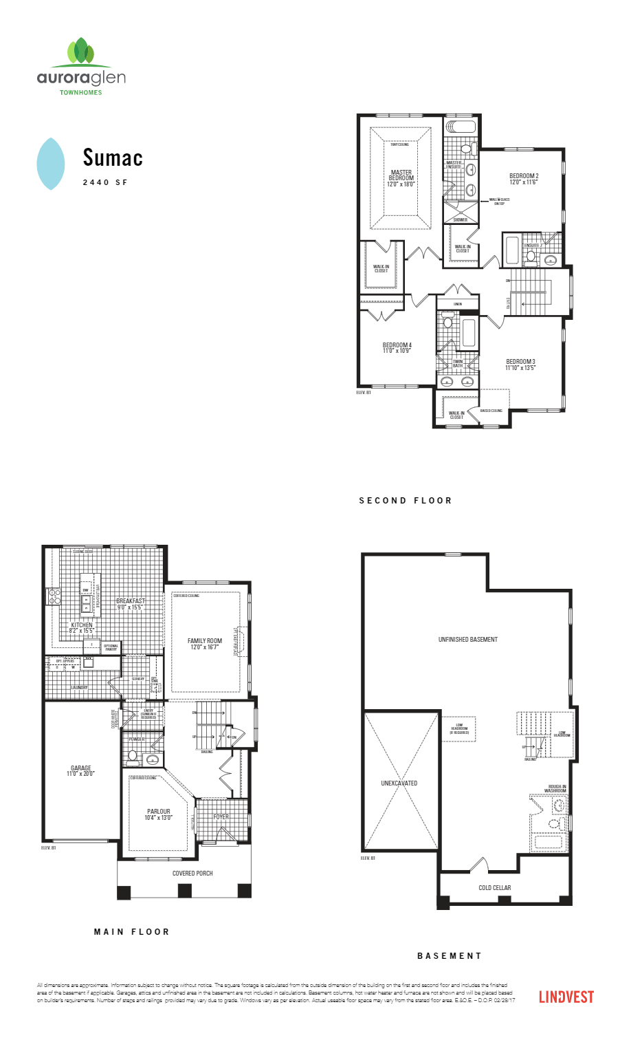 Aurora Glen Townhomes Sumac Floor Plans and Pricing