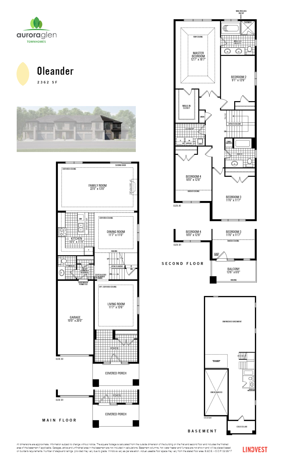 Aurora Glen Townhomes Oleander Floor Plans and Pricing