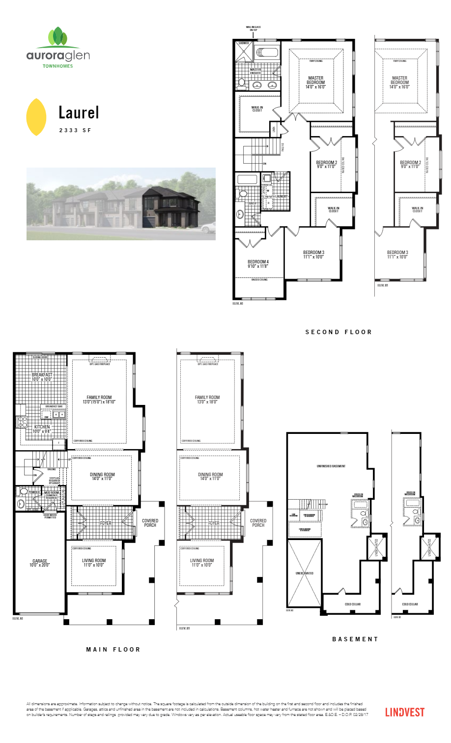 Aurora Glen Townhomes Laurel Floor Plans and Pricing