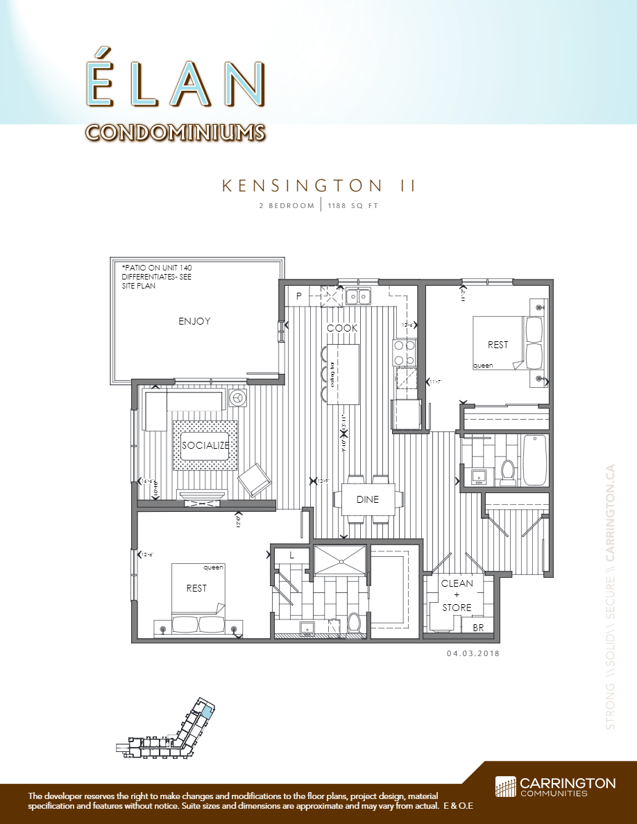 Elan Condominiums Kensington II Floor Plan, Edmonton AB Livabl