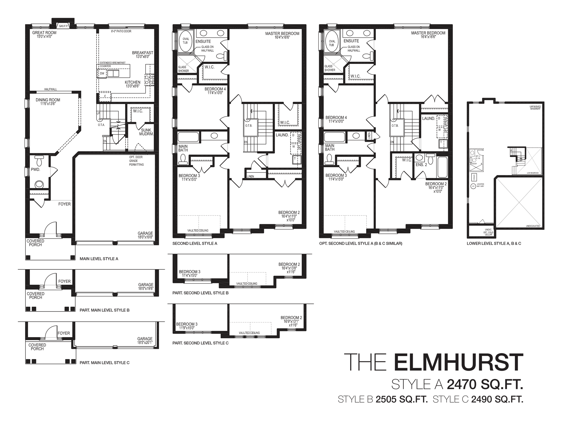 The Elmhurst floor plan at Simcoe Landing in ON