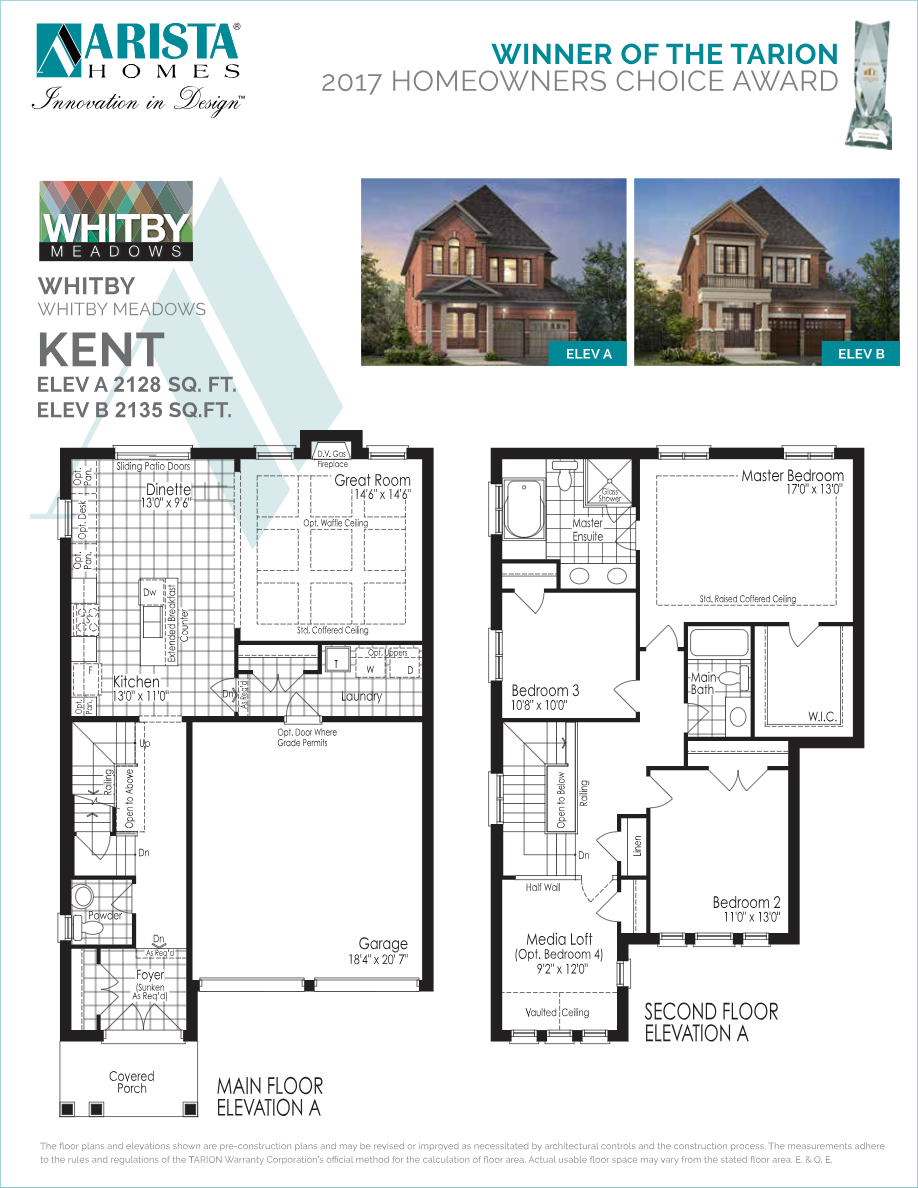 Whitby Meadows The Kent Floor Plan, Whitby ON Livabl