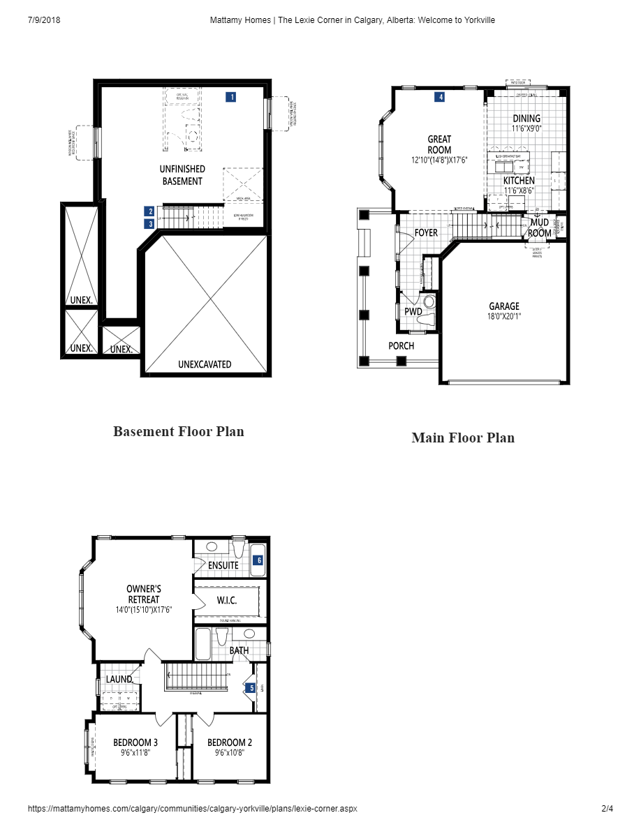 Yorkville by Mattamy Homes Lexie Corner Floor Plan, Calgary AB Livabl