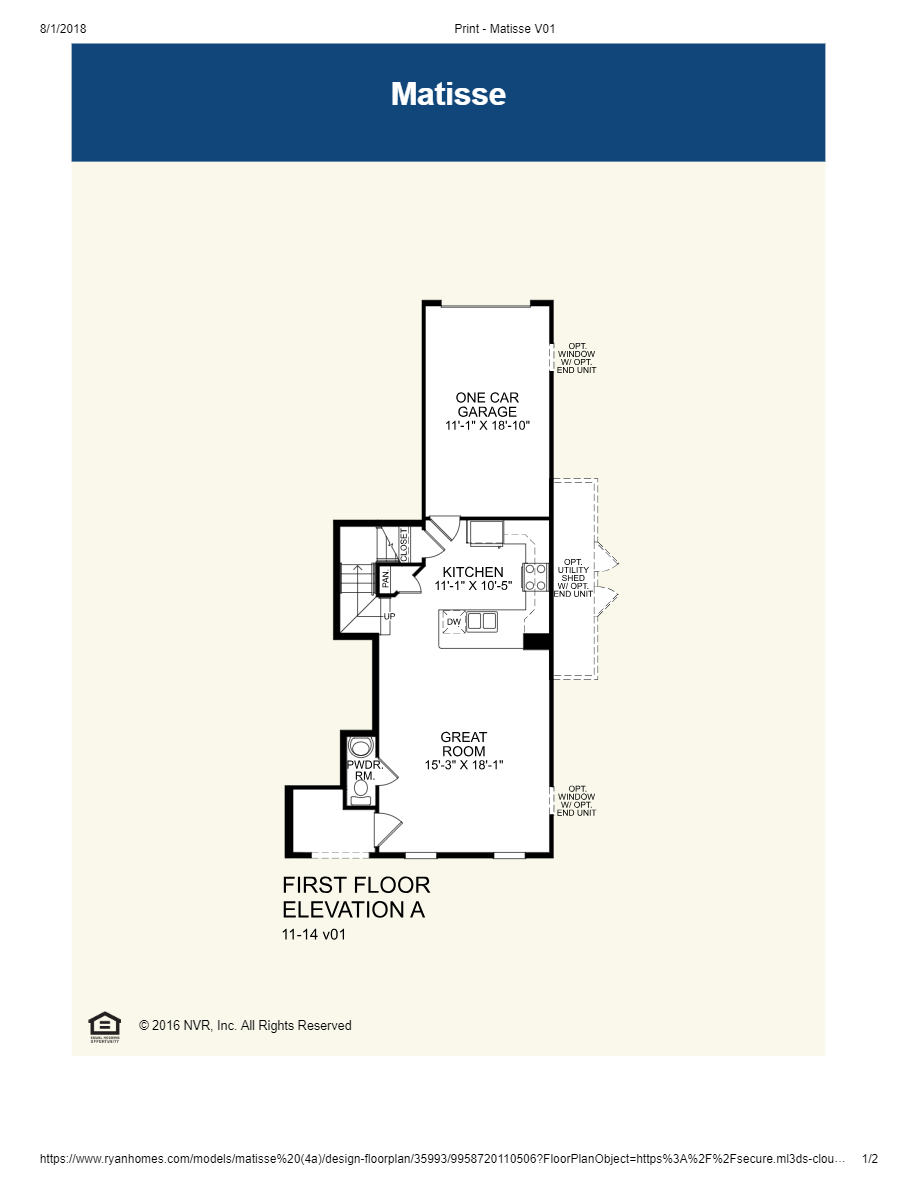 Linton At Ballenger Townhomes Matisse Floor Plan, Ballenger Creek MD