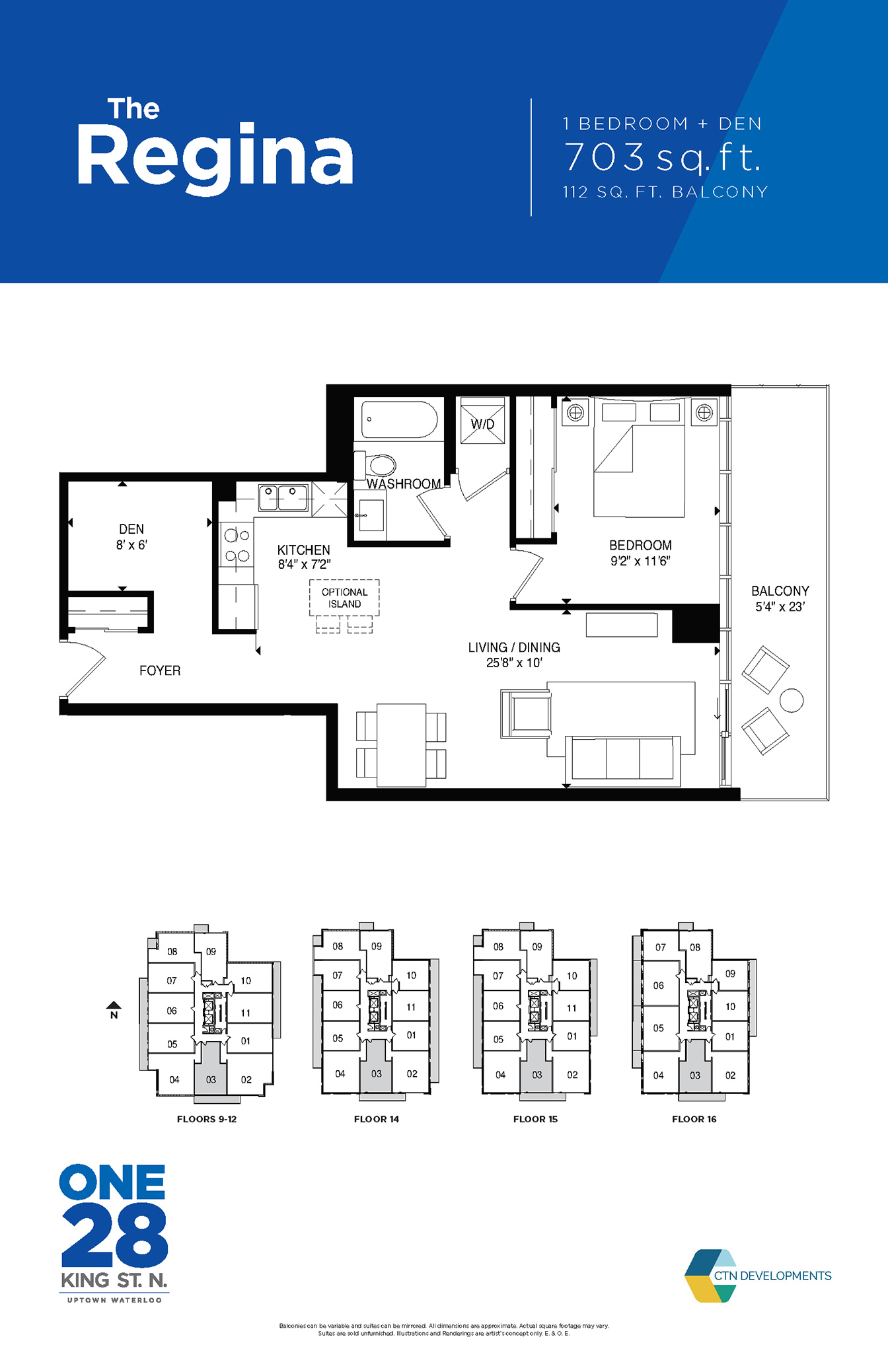 ONE28 King Street Condos Regina Floor Plans and Pricing